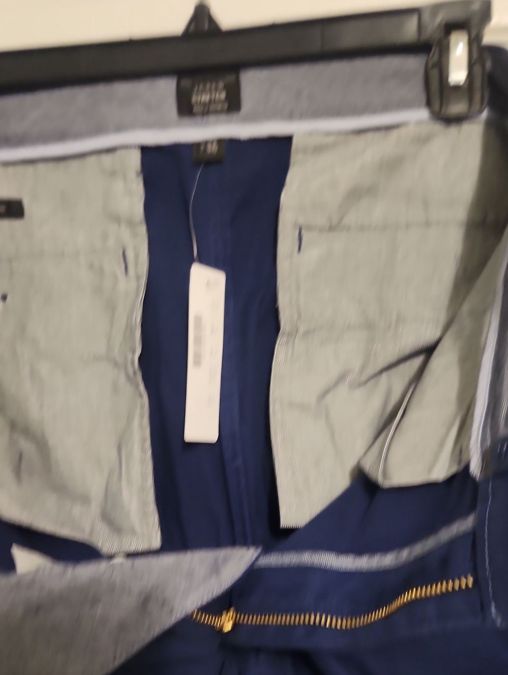 J. Crew Navy Chinos with Gold-Tone Zipper